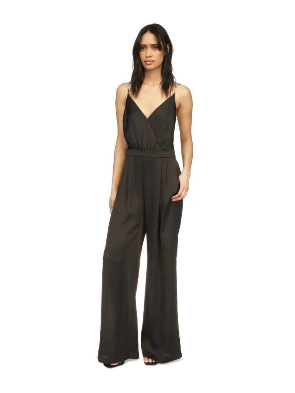 Michael Kors Sleeveless V-Neck Sleeveless Jumpsuit Black Size XL MSRP $195